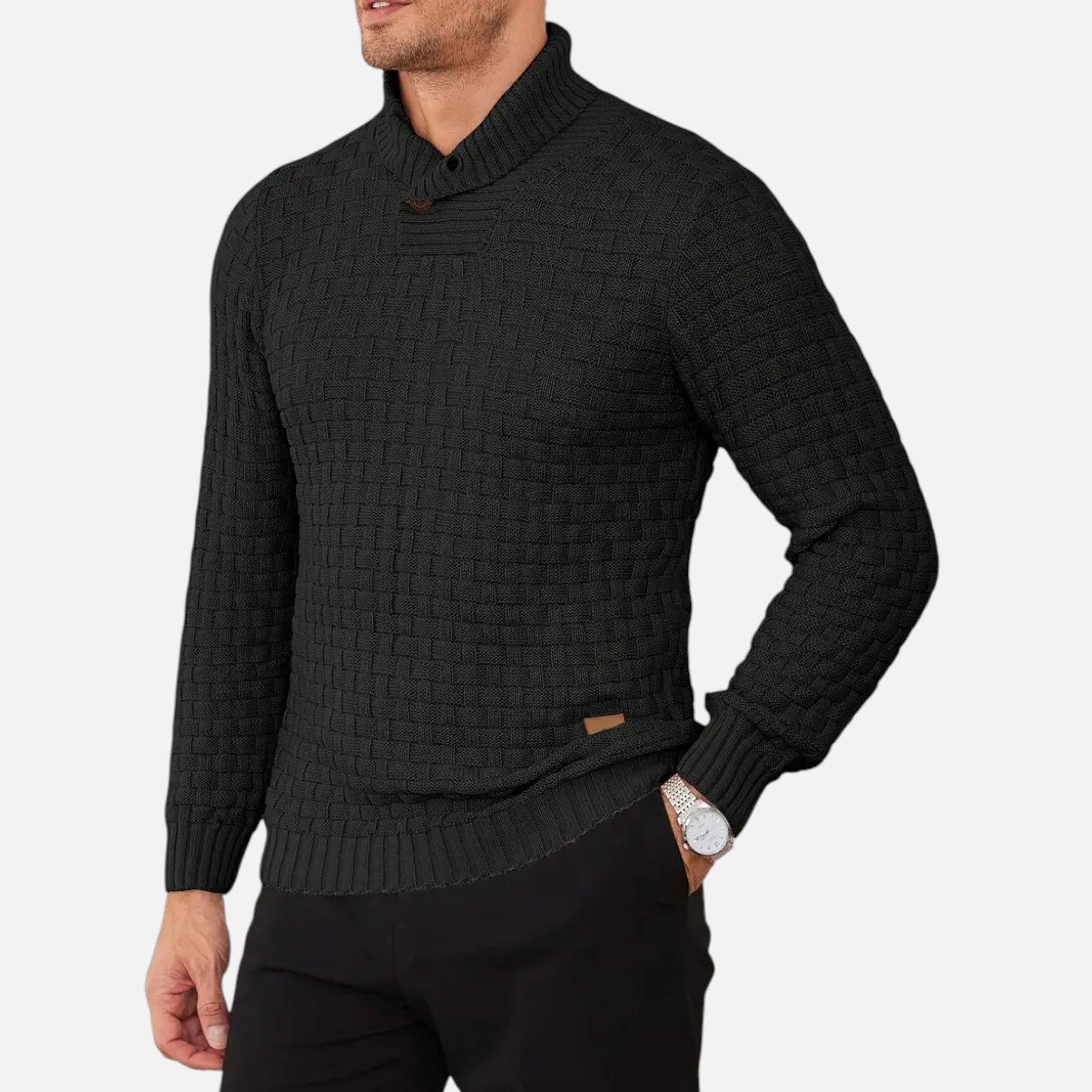Beaumont Atelier | Men’s Burgundy Knit Polo Sweater