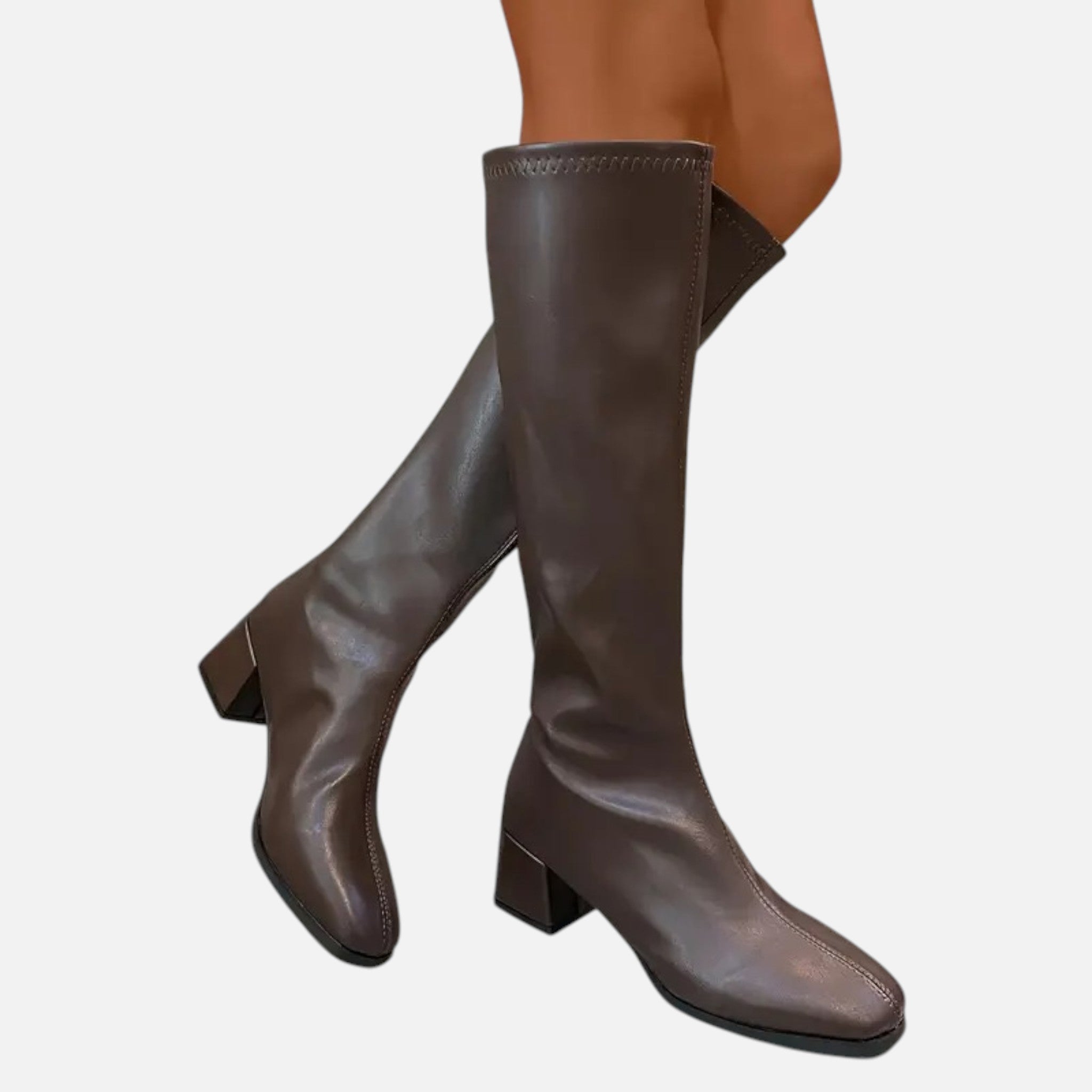 Beaumont Atelier | Women’s Glossy Faux Leather Over-the-Knee Boots