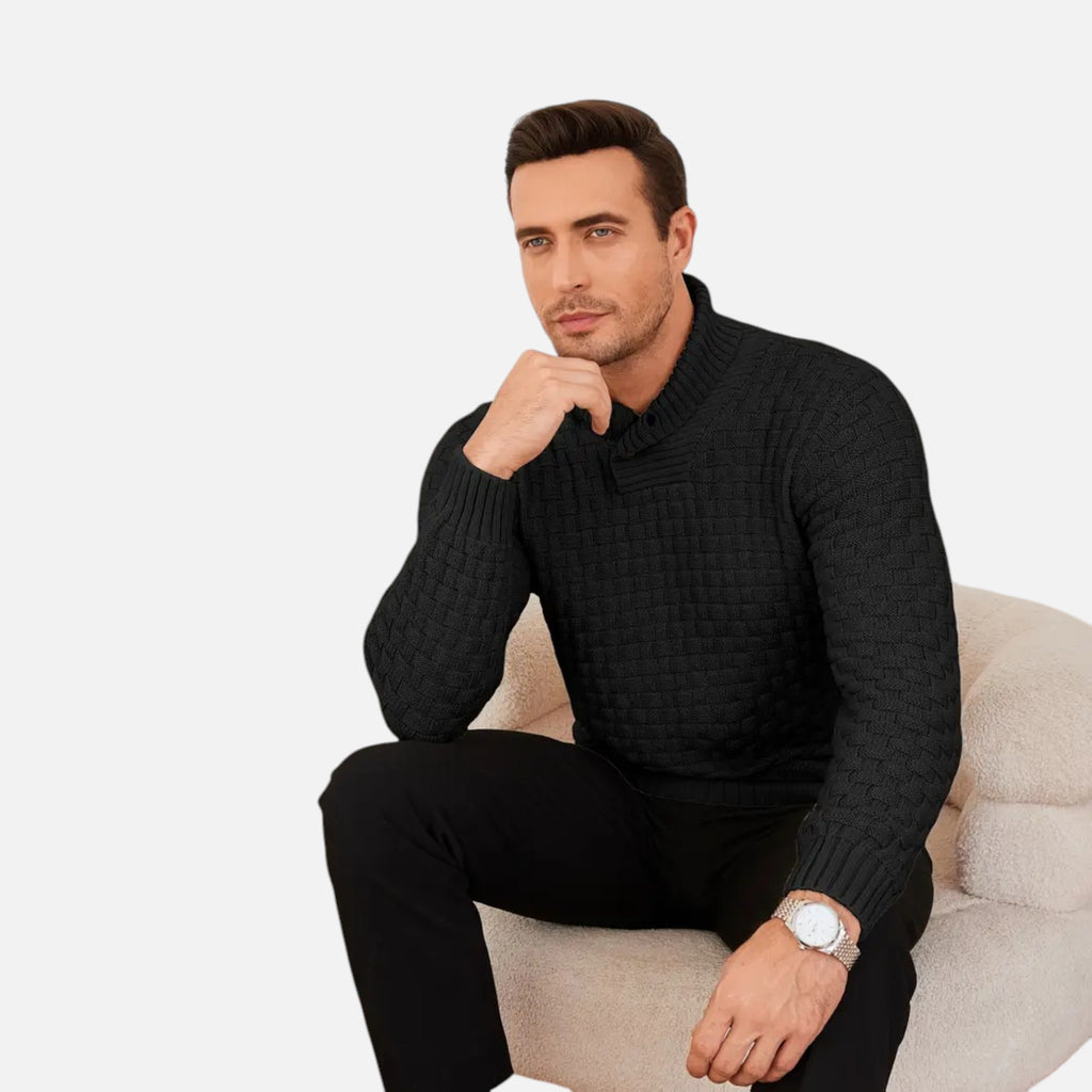 Beaumont Atelier | Men’s Burgundy Knit Polo Sweater