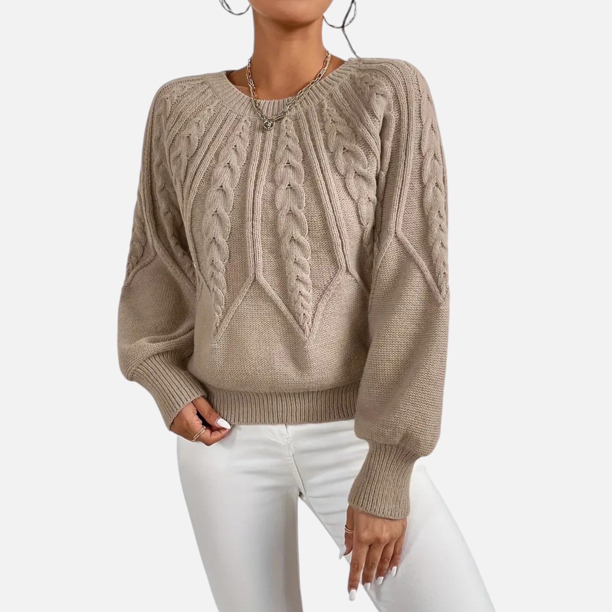 The Margaux Knit – Soft Lantern-Sleeve Sweater