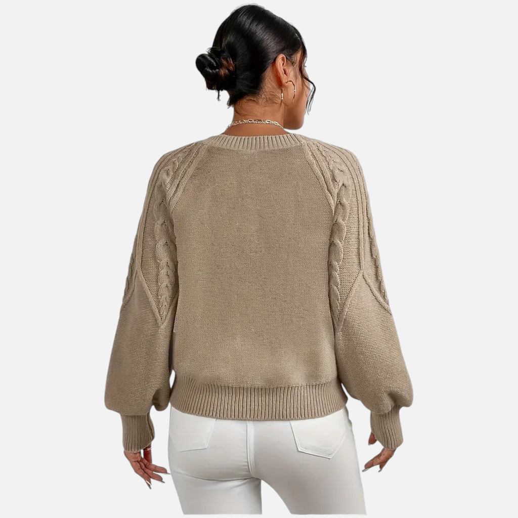 The Margaux Knit – Soft Lantern-Sleeve Sweater