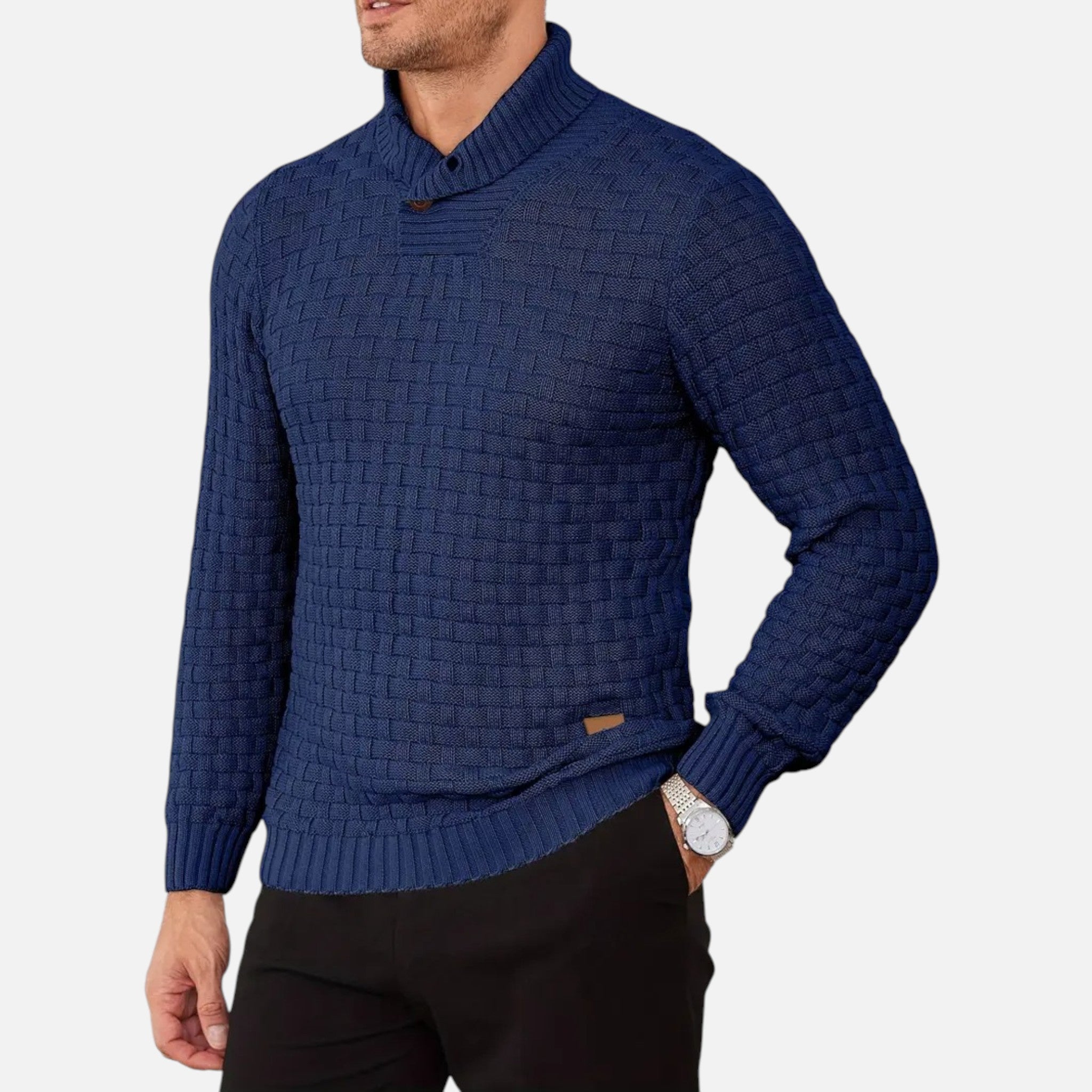 Beaumont Atelier | Men’s Burgundy Knit Polo Sweater