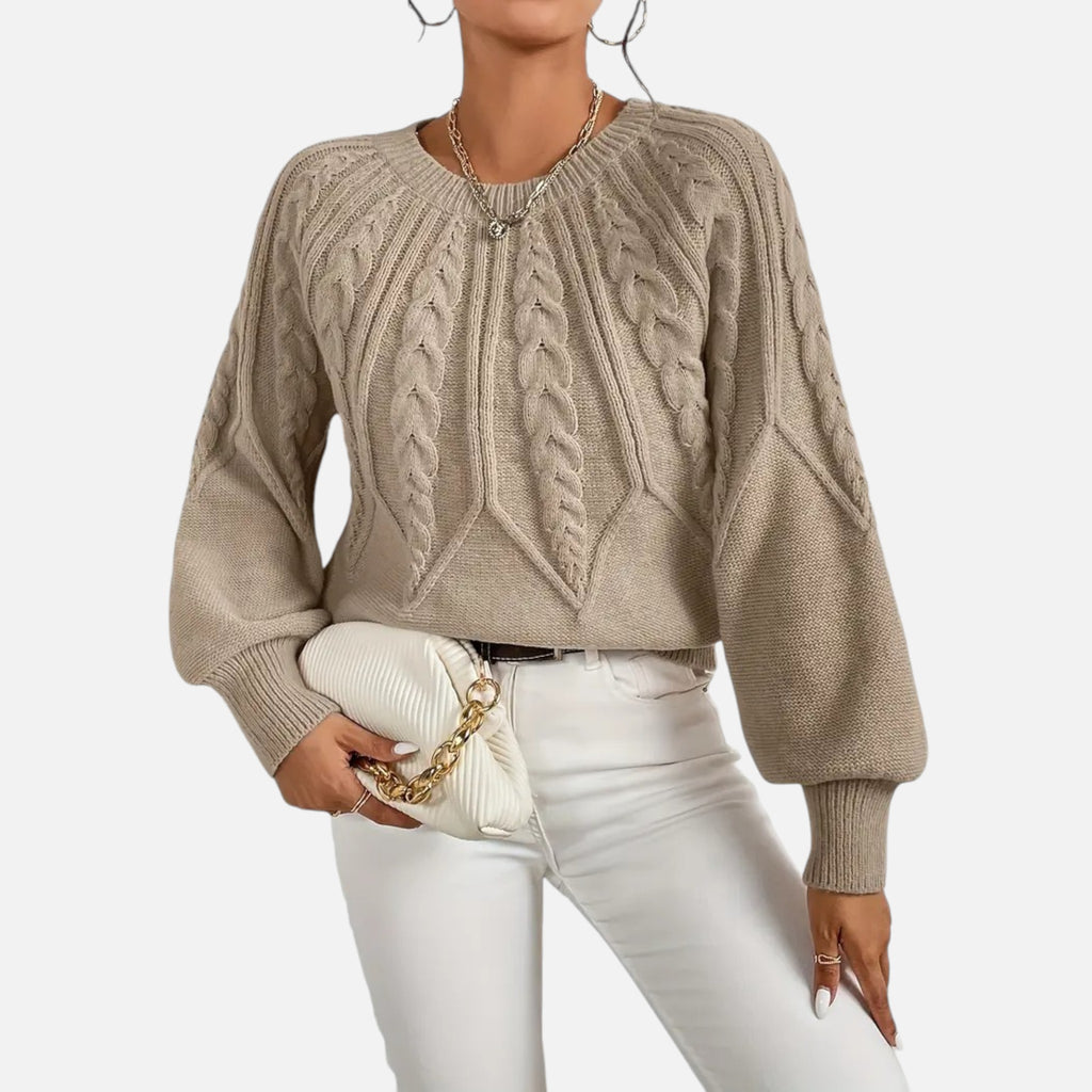 The Margaux Knit – Soft Lantern-Sleeve Sweater