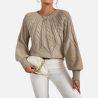 The Margaux Knit – Soft Lantern-Sleeve Sweater
