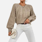 The Margaux Knit – Soft Lantern-Sleeve Sweater