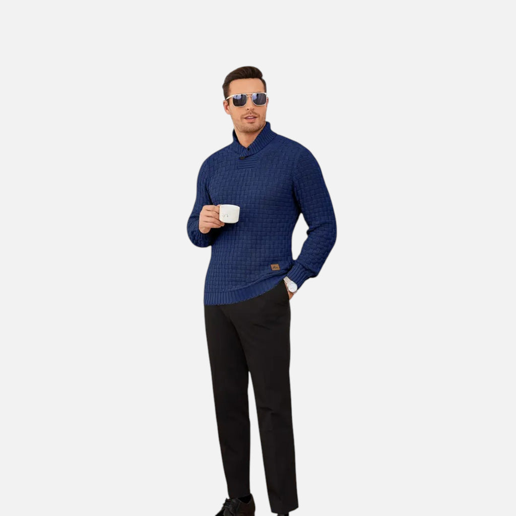 Beaumont Atelier | Men’s Burgundy Knit Polo Sweater