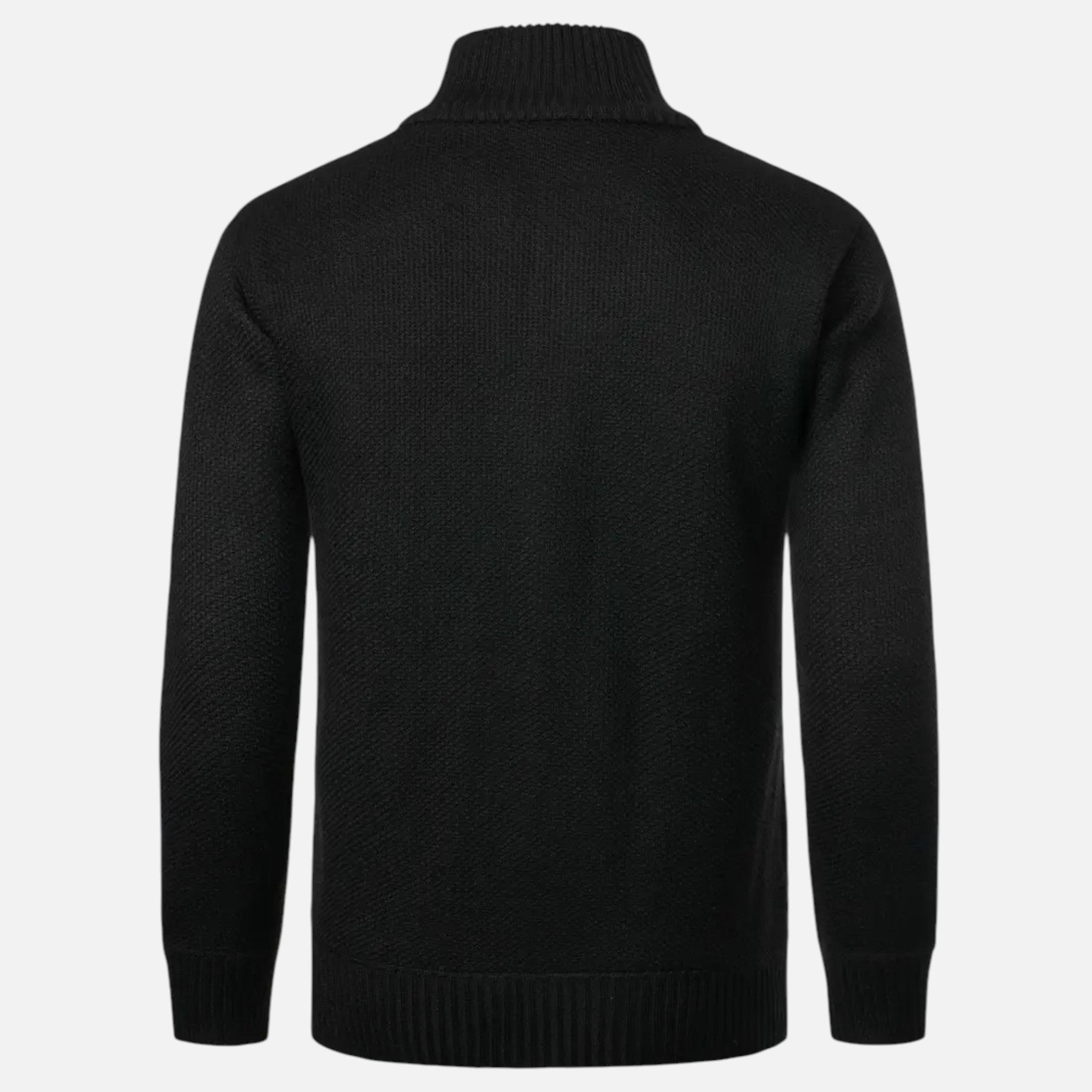 Beaumont Atelier | Men’s Zip‑Up Stand‑Collar Cardigan, Heritage Knit