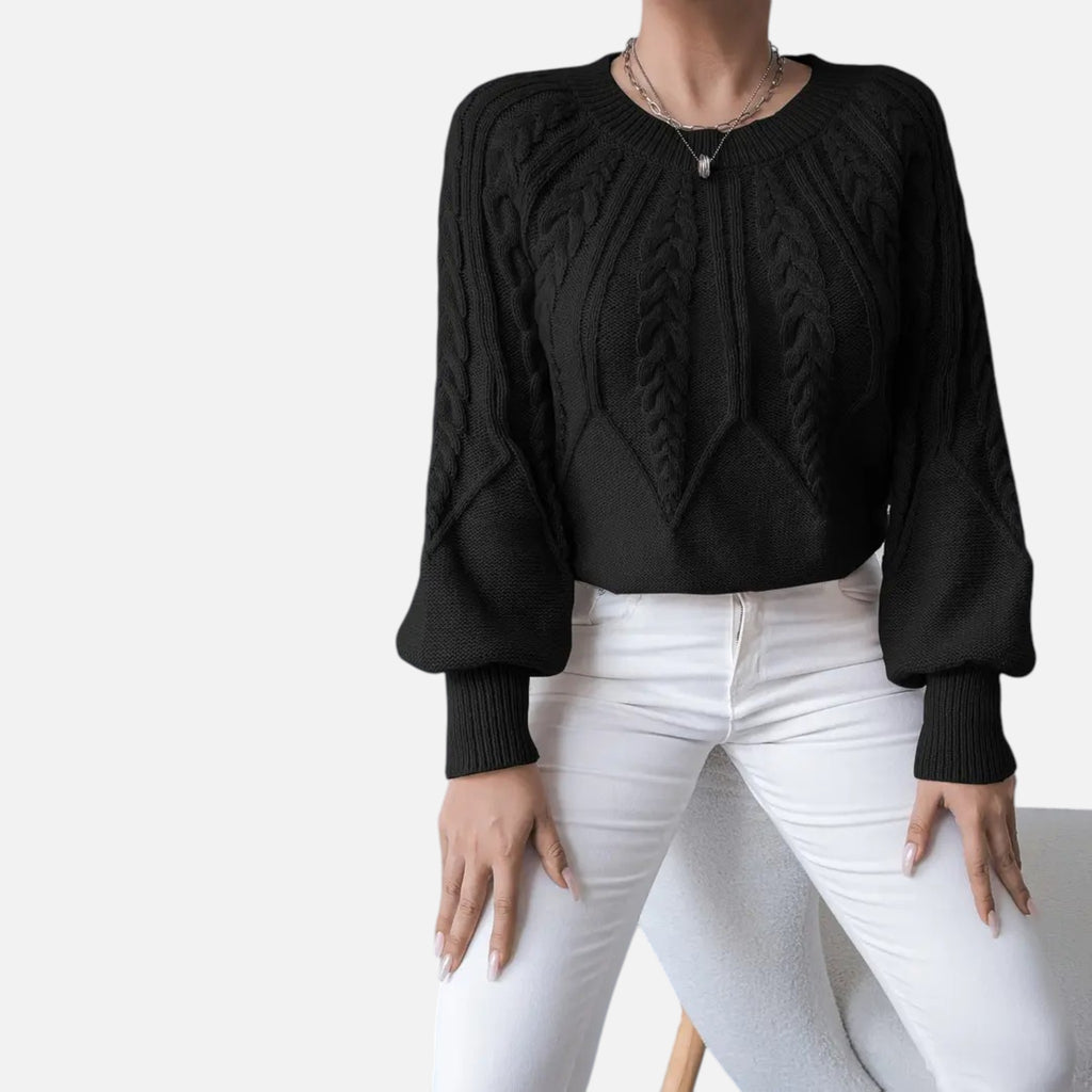 The Margaux Knit – Soft Lantern-Sleeve Sweater