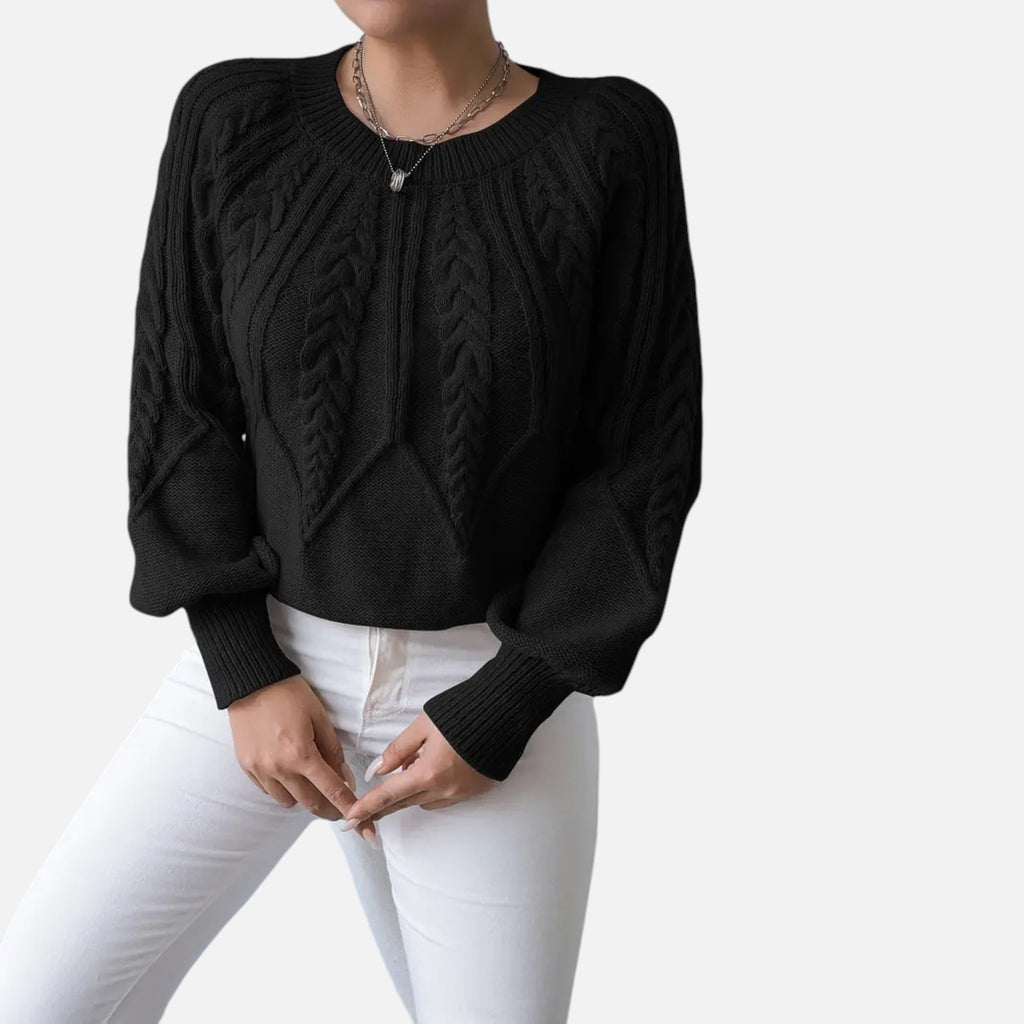 The Margaux Knit – Soft Lantern-Sleeve Sweater