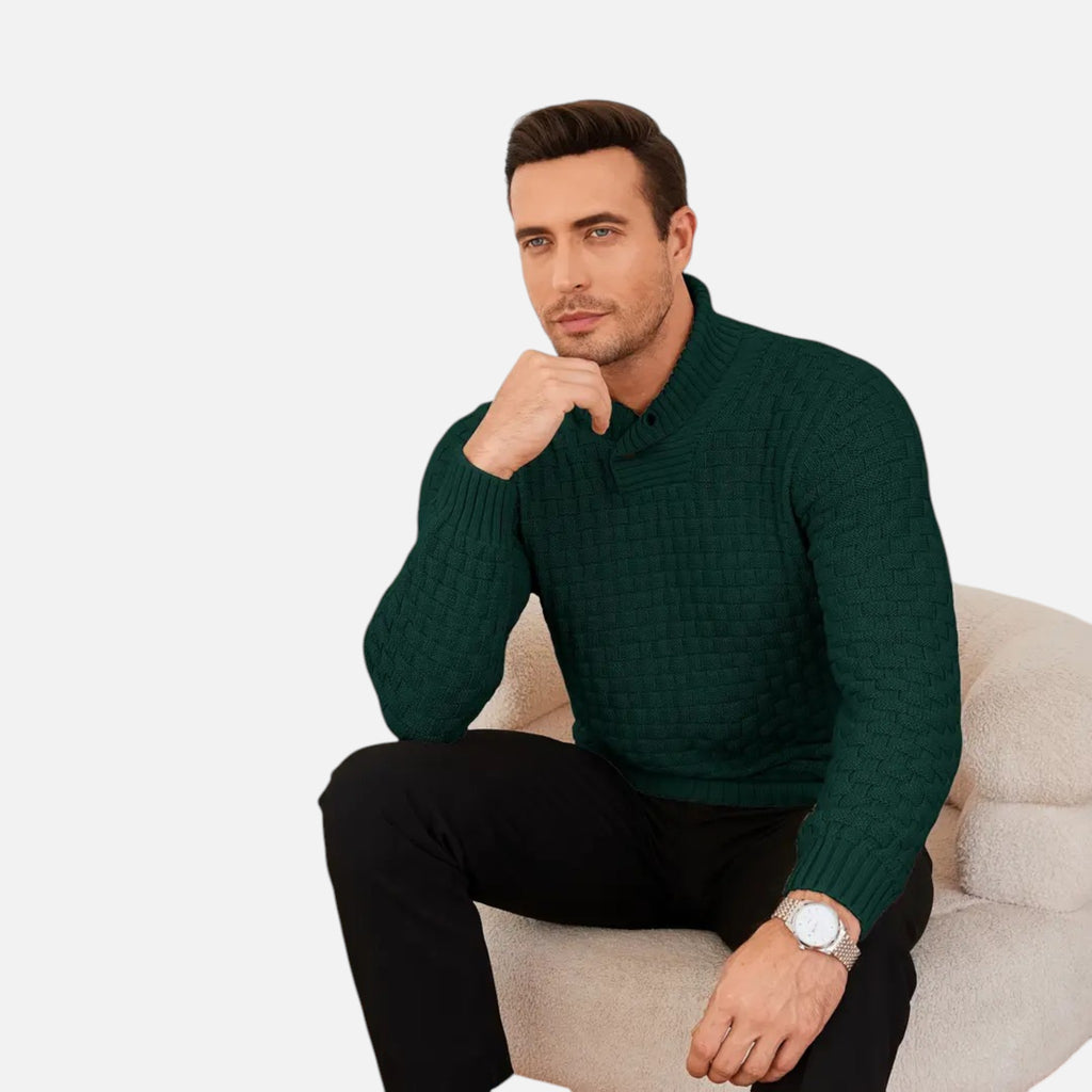 Beaumont Atelier | Men’s Burgundy Knit Polo Sweater