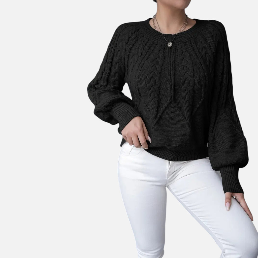 The Margaux Knit – Soft Lantern-Sleeve Sweater