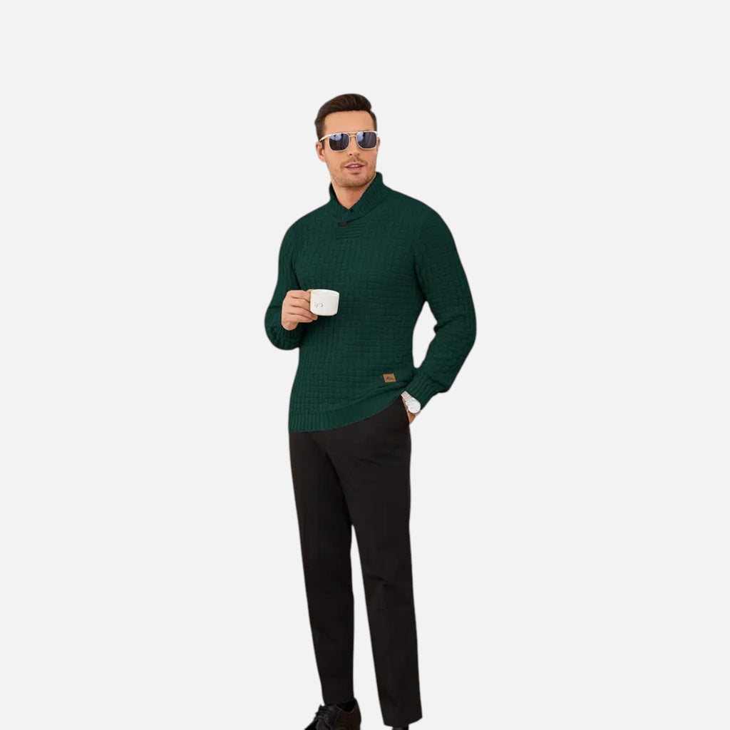 Beaumont Atelier | Men’s Burgundy Knit Polo Sweater