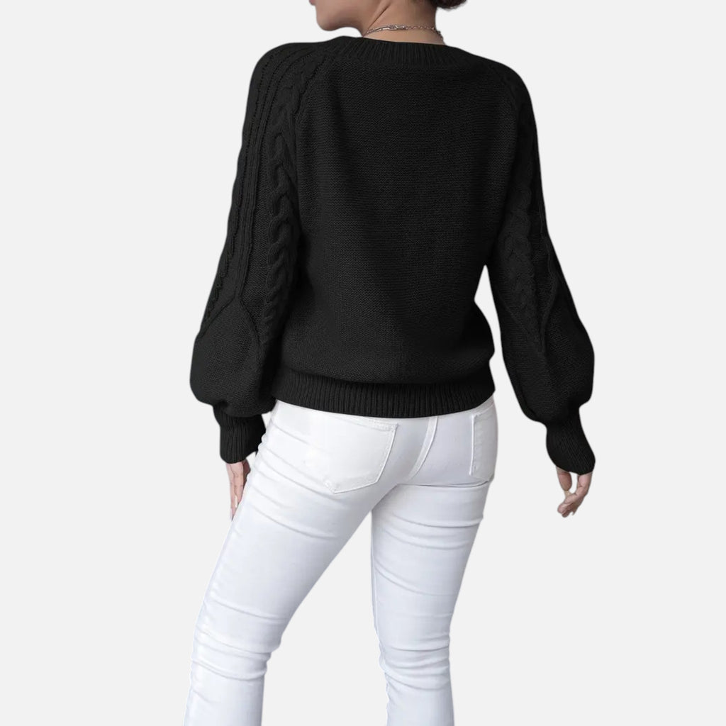 The Margaux Knit – Soft Lantern-Sleeve Sweater