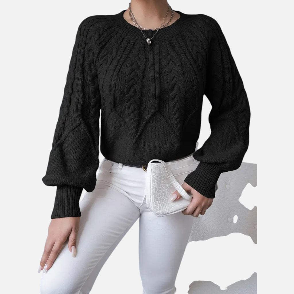 The Margaux Knit – Soft Lantern-Sleeve Sweater