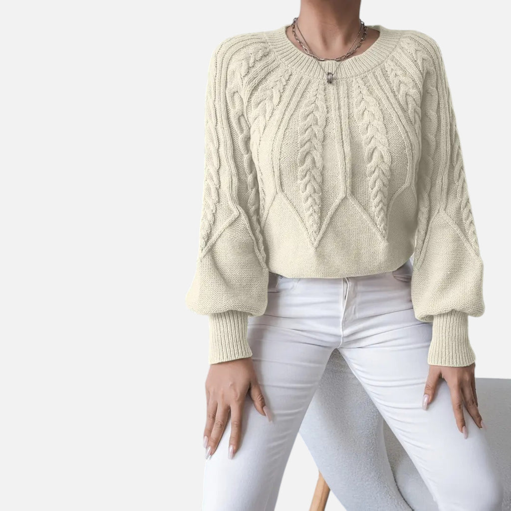 The Margaux Knit – Soft Lantern-Sleeve Sweater