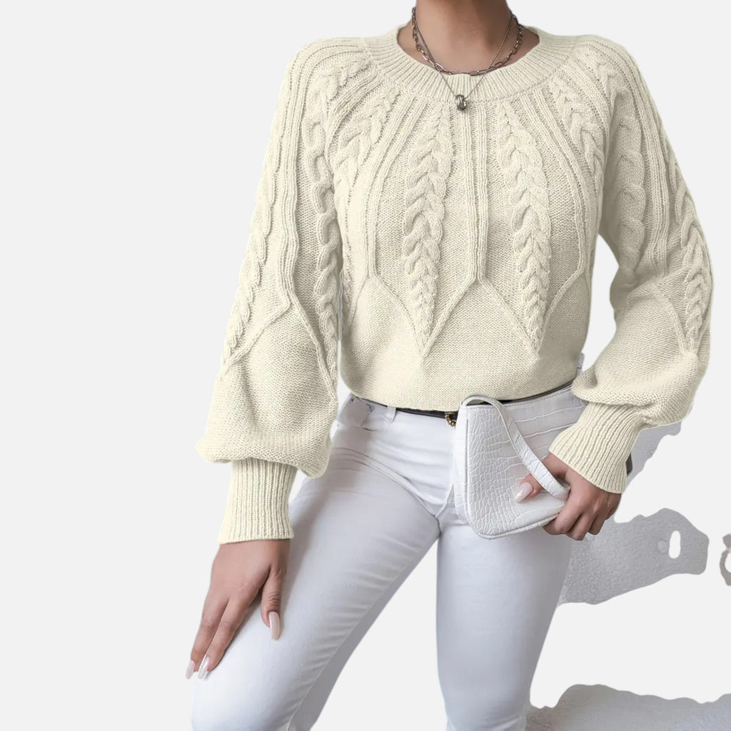 The Margaux Knit – Soft Lantern-Sleeve Sweater