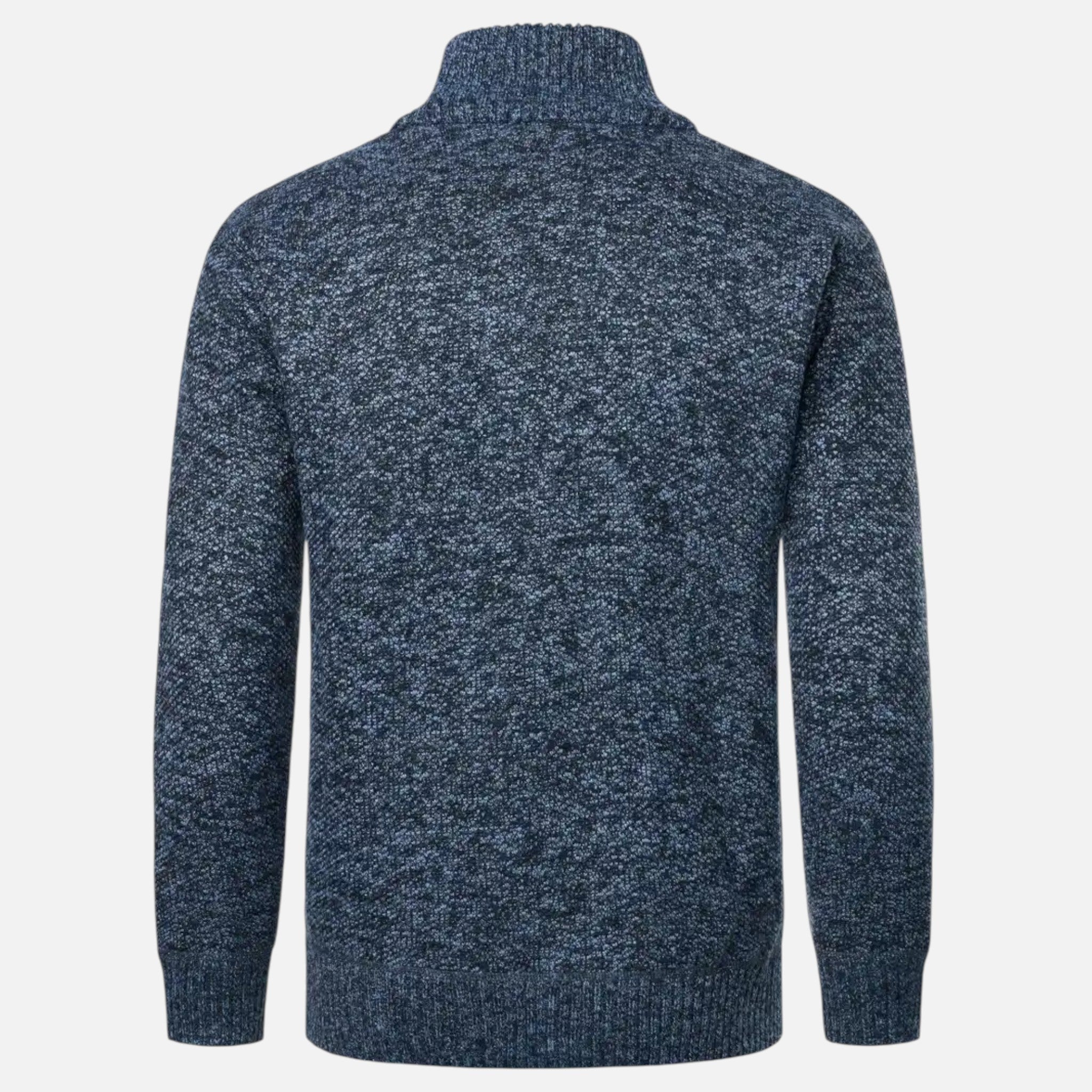 Beaumont Atelier | Men’s Zip‑Up Stand‑Collar Cardigan, Heritage Knit