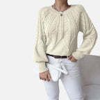 The Margaux Knit – Soft Lantern-Sleeve Sweater