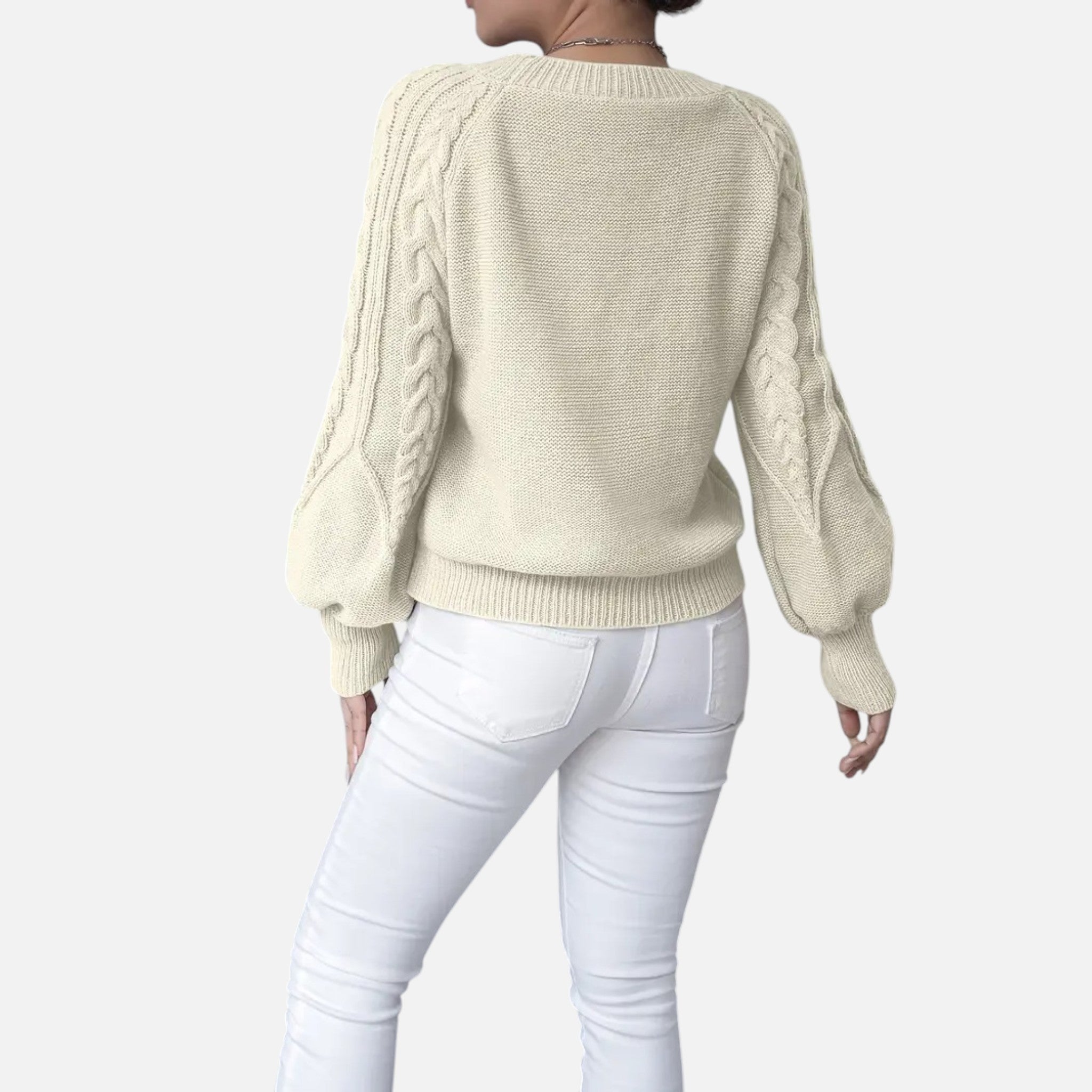 The Margaux Knit – Soft Lantern-Sleeve Sweater