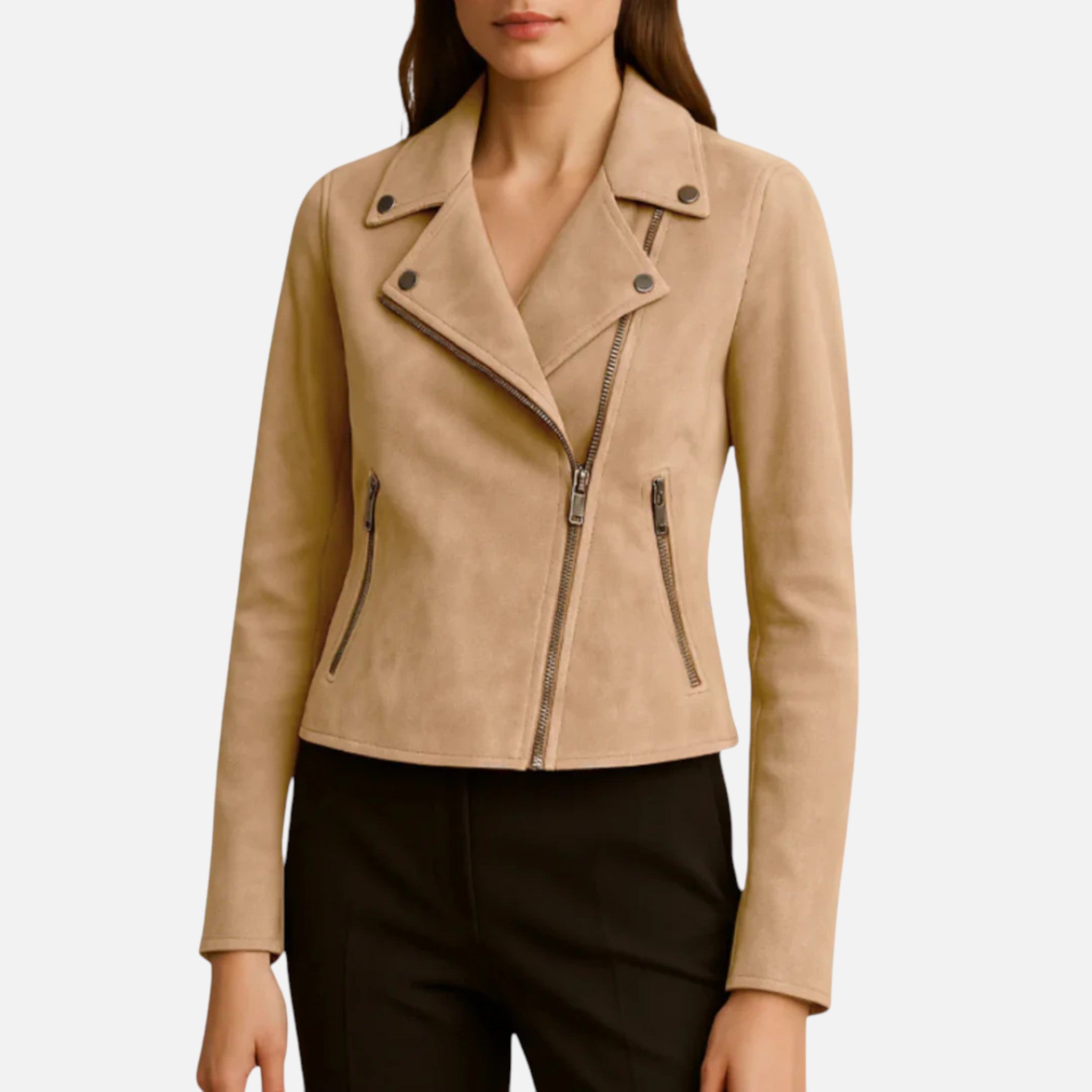 Beaumont Atelier | Women’s Suede Biker Jacket, Heritage Rider