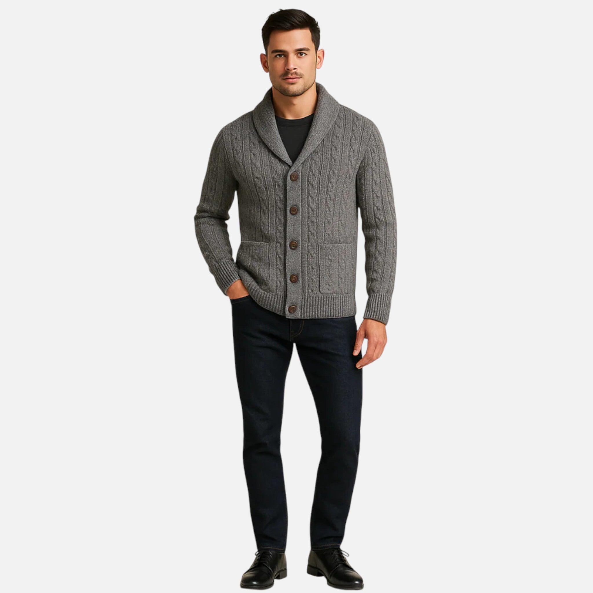 Beaumont Atelier | Men’s Cashmere Button‑Front Cardigan