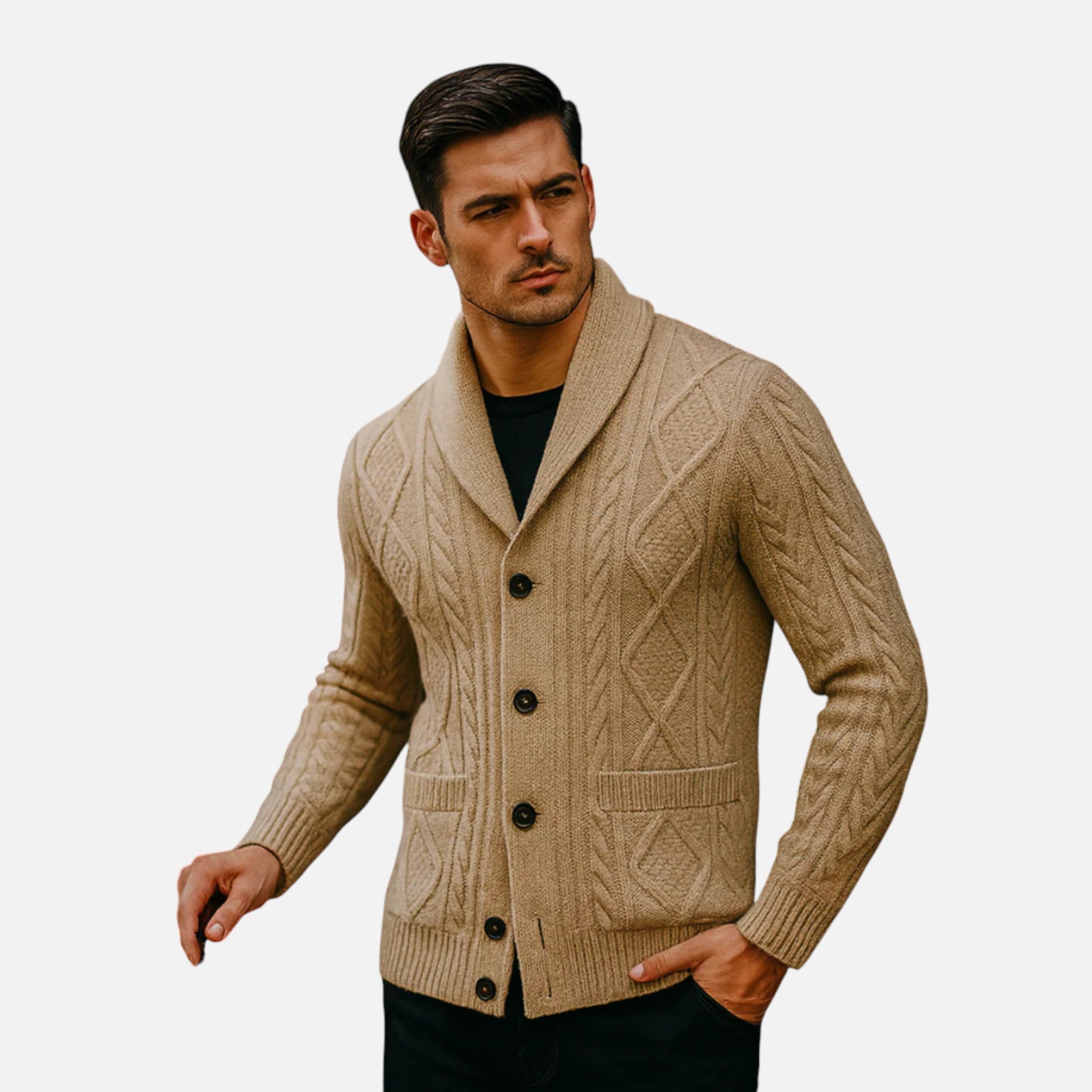 Beaumont Atelier | Men’s Cashmere Button‑Front Cardigan
