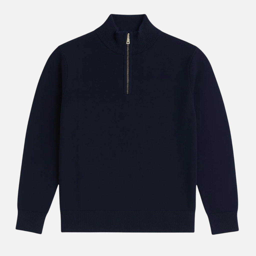 Beaumont Atelier | Men’s Ribbed Half‑Zip Cashmere Jumper