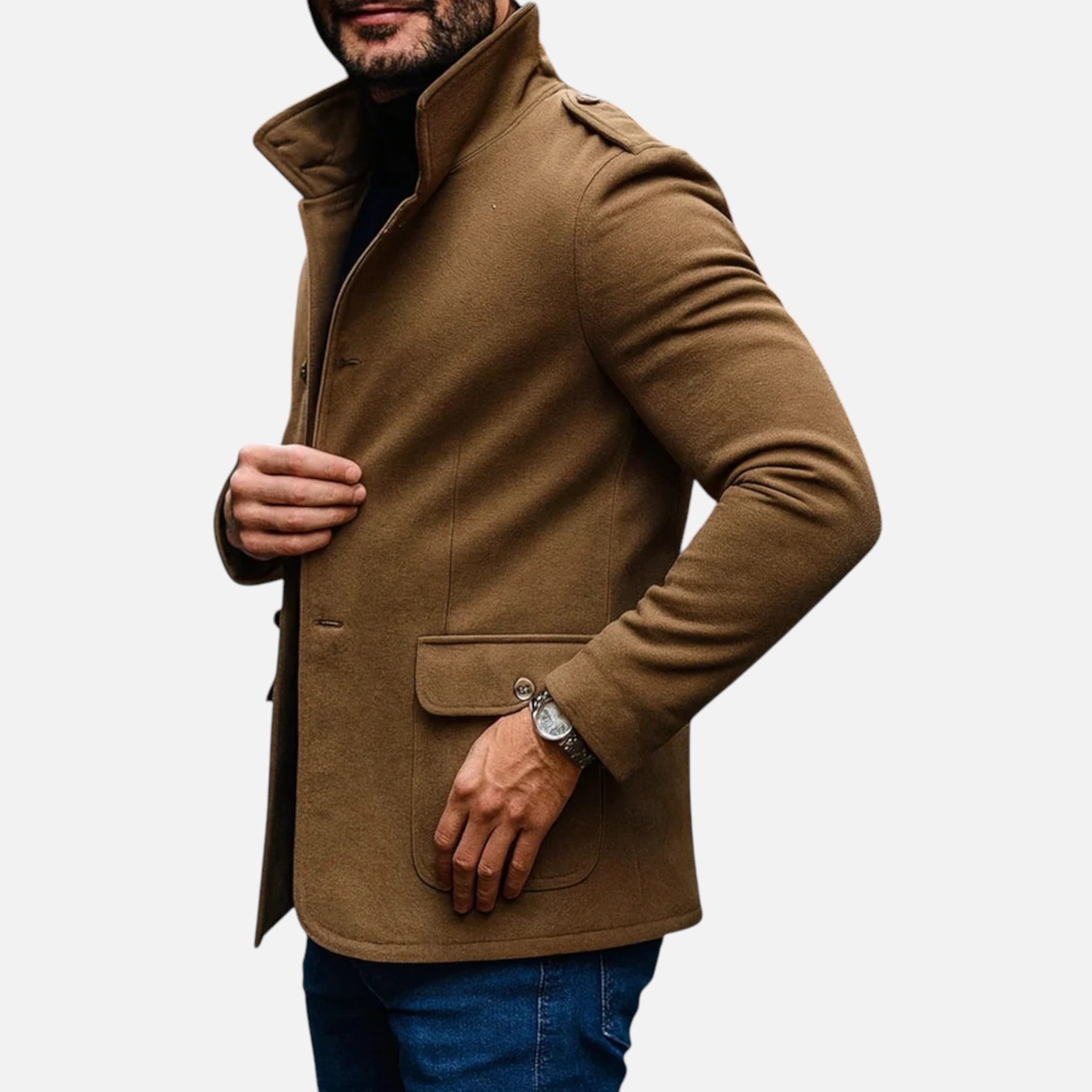 Beaumont Atelier | Men’s Wool Overcoat in Heritage Oxford