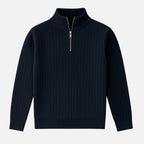Beaumont Atelier | Men’s Ribbed Half‑Zip Cashmere Jumper