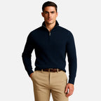 Beaumont Atelier | Men’s Ribbed Half‑Zip Cashmere Jumper