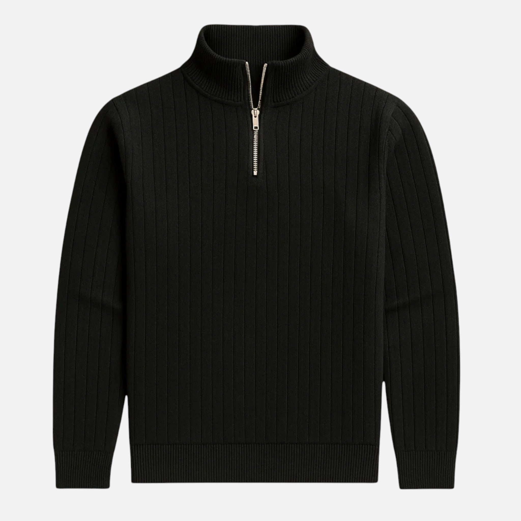 Beaumont Atelier | Men’s Ribbed Half‑Zip Cashmere Jumper