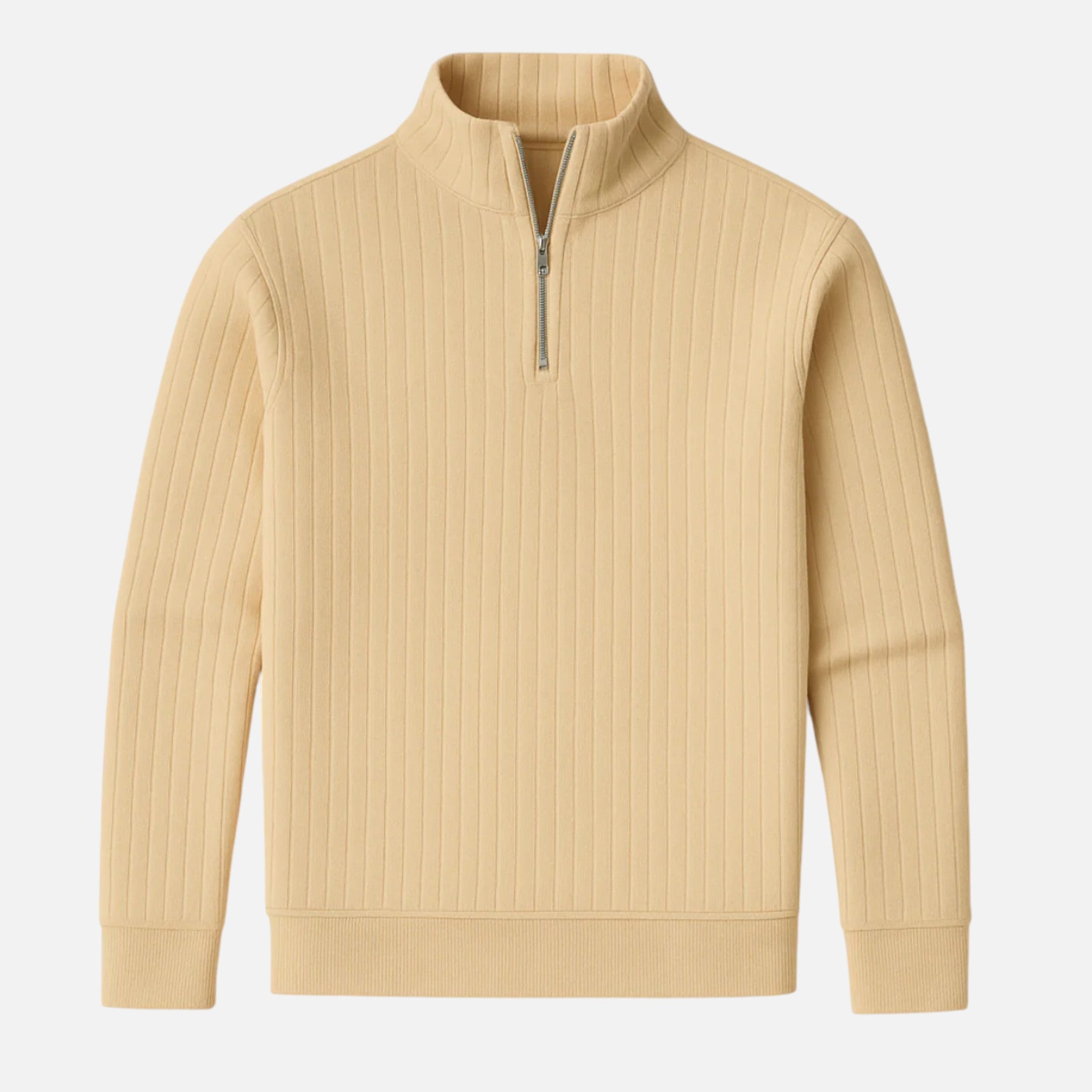 Beaumont Atelier | Men’s Ribbed Half‑Zip Cashmere Jumper