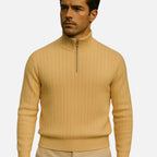 Beaumont Atelier | Men’s Ribbed Half‑Zip Cashmere Jumper