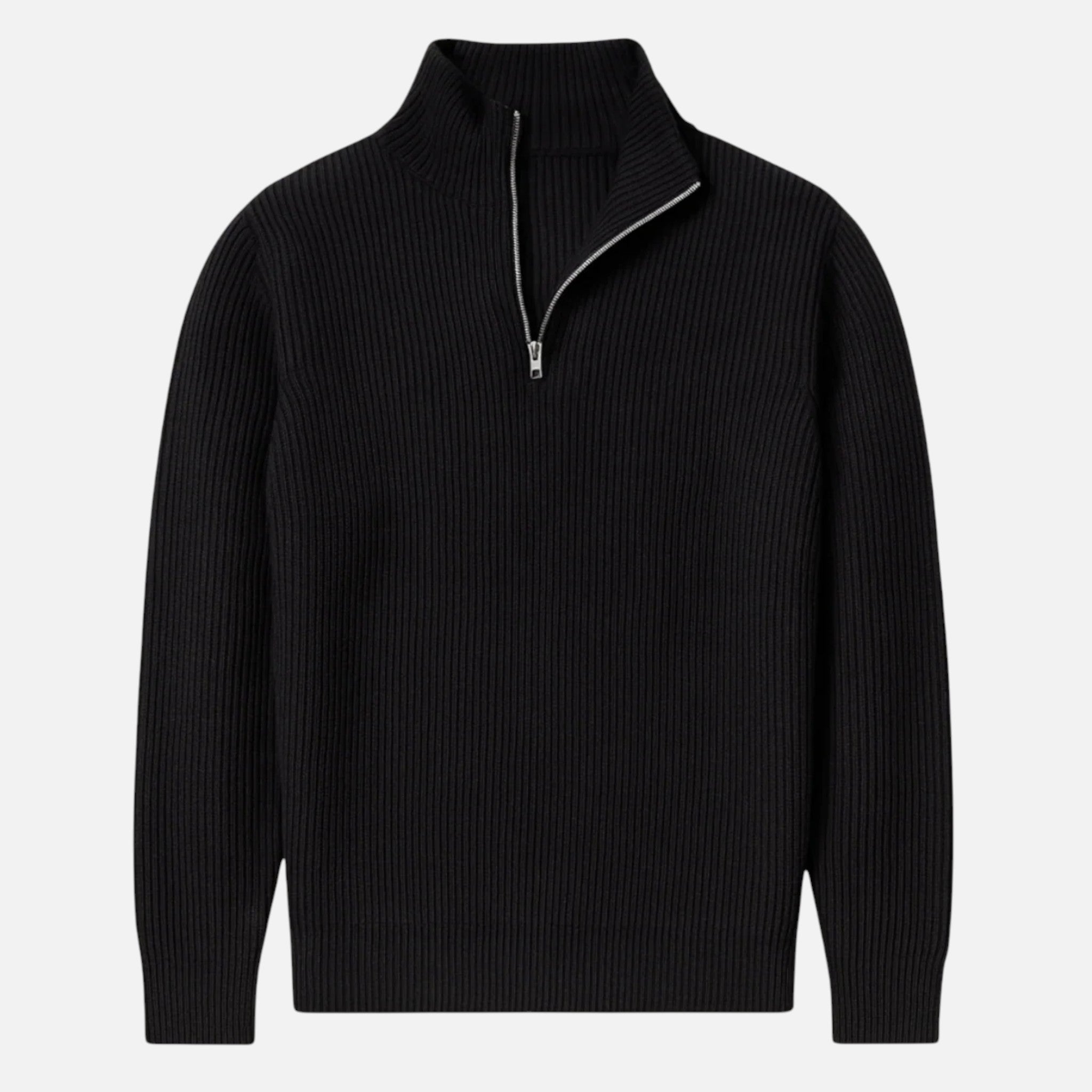 Beaumont Atelier | Men’s Ribbed Half‑Zip Cashmere Jumper